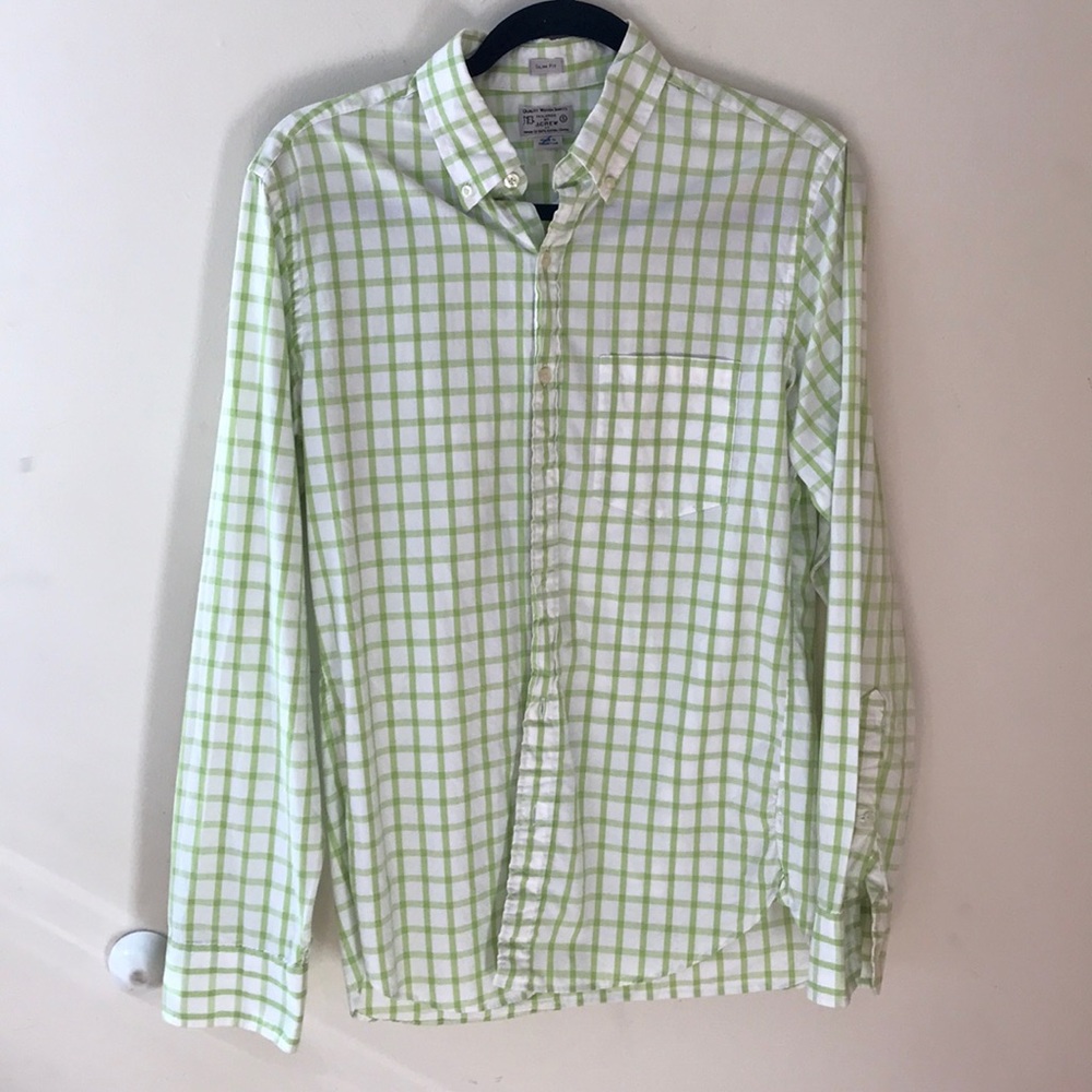 J. Crew checkered button down work shirt S